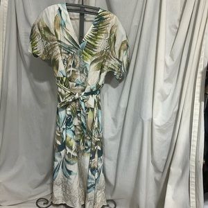 Stunning Chicos Maxi dress, kimono tropical, NEW WITH TAGS